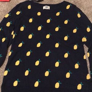 Navy blue lemon sweater